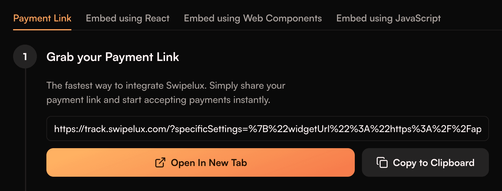 Payment Link in Merchant Panel